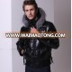 New arrival leather waterproof down winter jacket for men