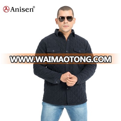 wholesale quilted polar fleece jacket two layer men winter jacket