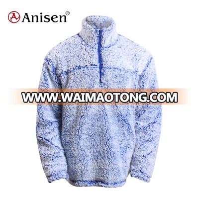 Shaoxing garment factory Anisen brand mens 1/4 zip fleece jacket