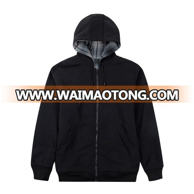 china factory outdoor hoodies zipper-up fleece lining winter men jackets