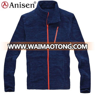 oem service custom wholesale zipper-up jersey fleece windbreaker men's jacket