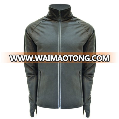 100% anti-pill poly fleece zip style back reflective piping winter running mens jacket