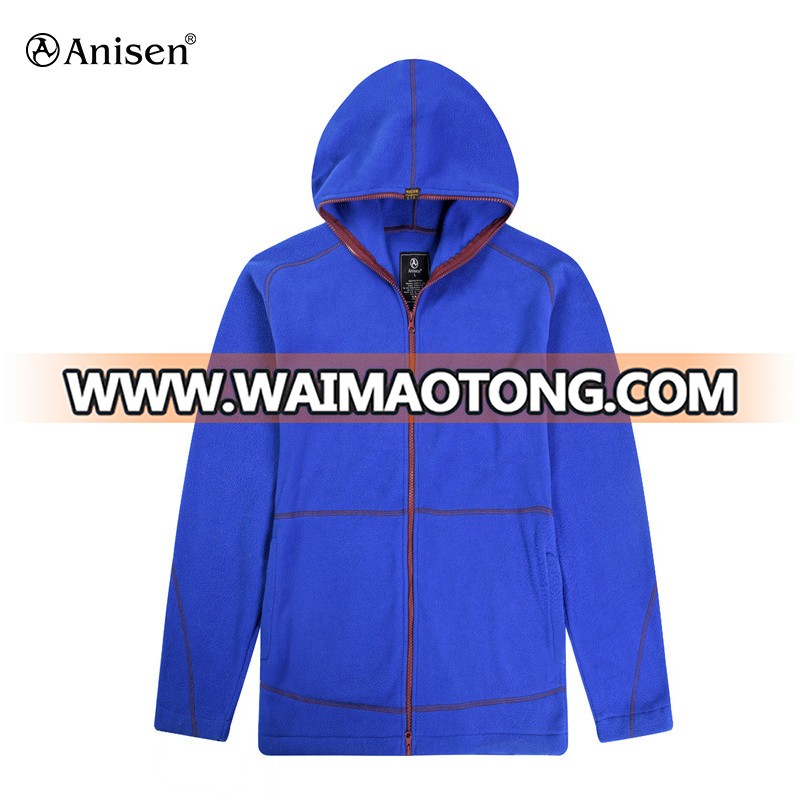 Wholesale clothing manufactures windbreaker solid polar fleece jacket for men